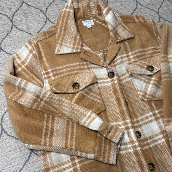 Time and Tru Brown Plaid Jacket - Picture 3 of 6